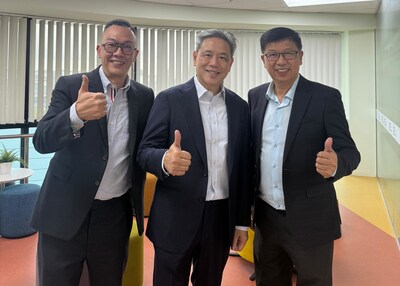 From left to right: Julian Ng, CEO of Grand Venture Technology; Loke Wai San, Managing Partner of Novo Tellus; Ricky Lee, Executive Deputy Chairman of Grand Venture Technology