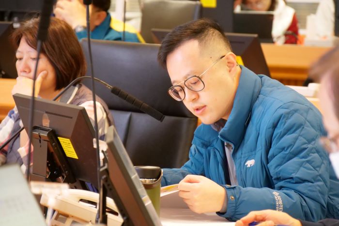 《圖說》交大大隊長李仁寧專案報告。〈交通局提供〉