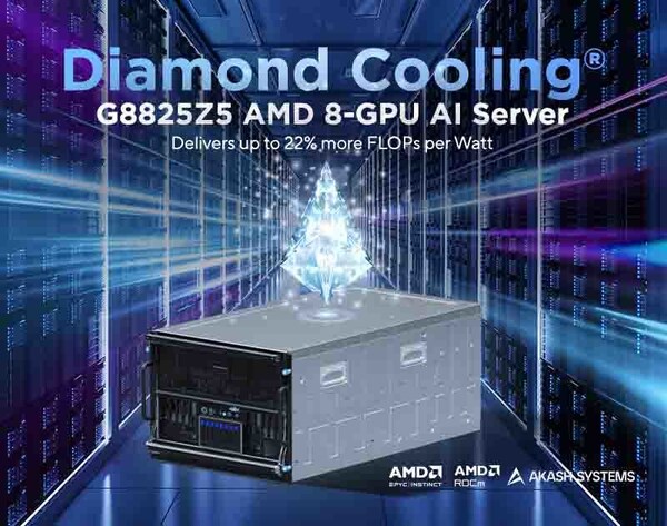 AI Server with Diamond Cooling® Drives Peak GPU Performance