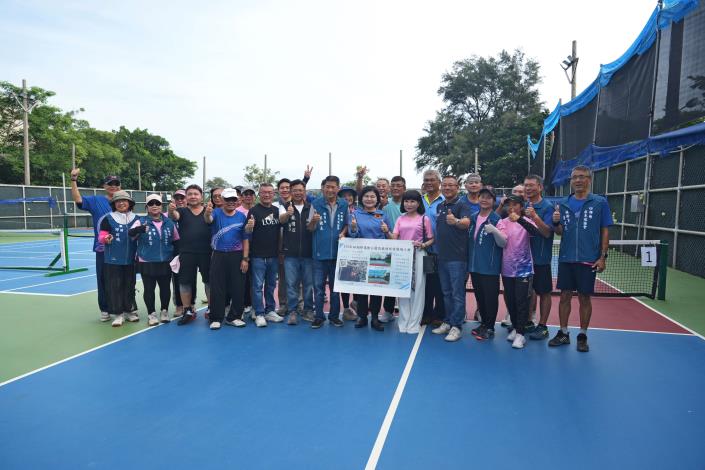 縣府核定補助480萬元於四湖運動公園皮克球場設置電動遮陽網系統,提供更友善、安全的運動環境。